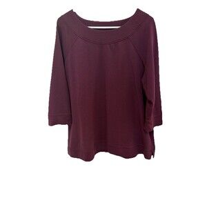 Weekends by Chicos size 3 XL women blouse tunic purple merlot stretchy capsule
